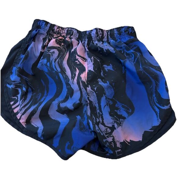 NIKE Dri Fit Women’s Running Shorts Tempo Blue Print Retro Gym Athletic Small - Picture 2 of 6